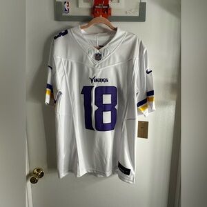 Nike White and Purple Men's Vikings Jersey